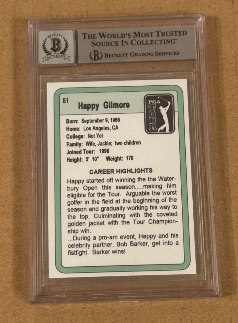 ADAM SANDLER — ADAM SANDLER SIGNED HAPPY GILMORE CARD AUTO GRADE 10 BECKETT BAS AUTHENTIC, изображение 2