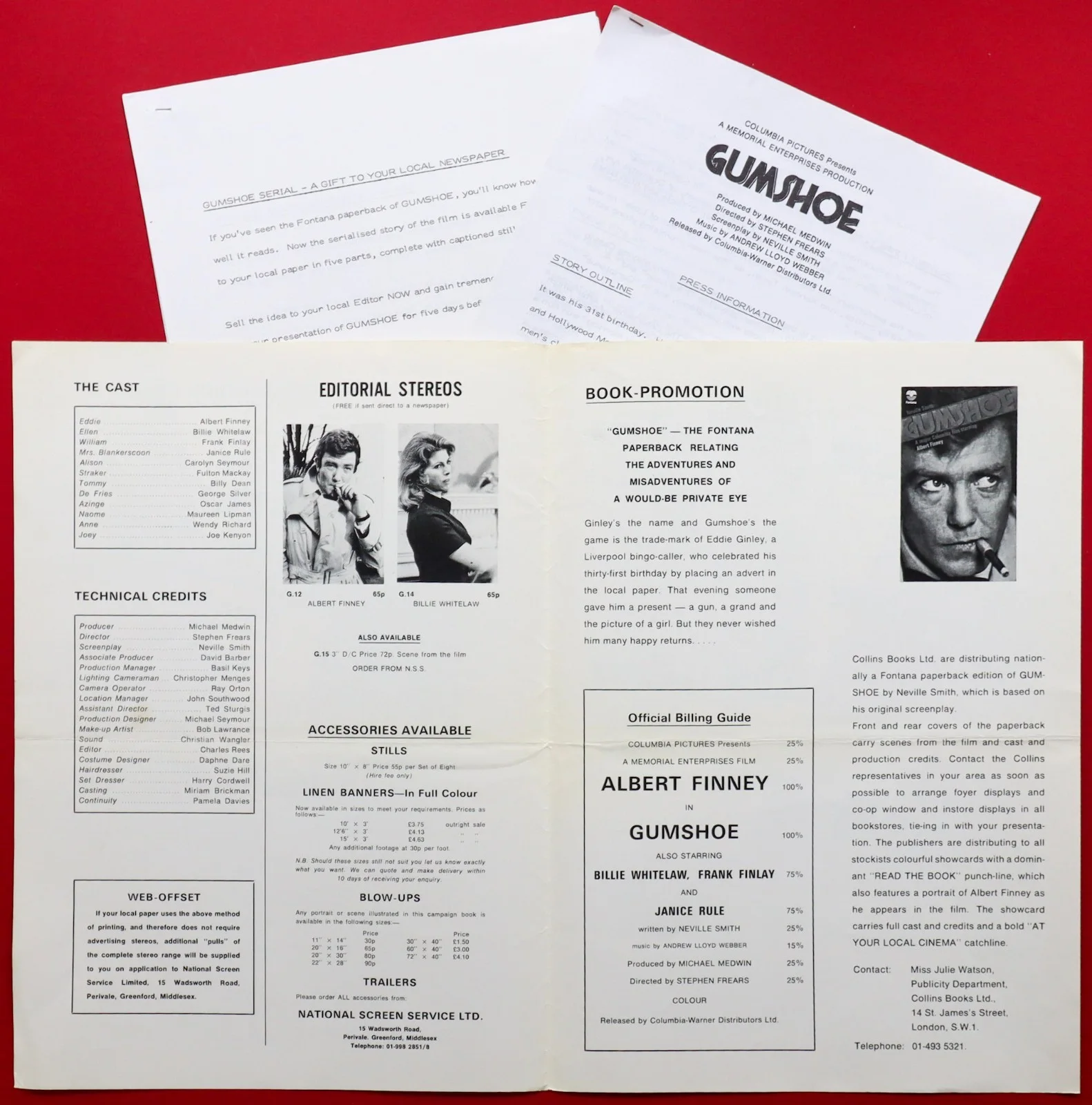 Gumshoe ORIGINAL Press Book + Production Notes Albert Finney Stephen Frears 1971, image 2