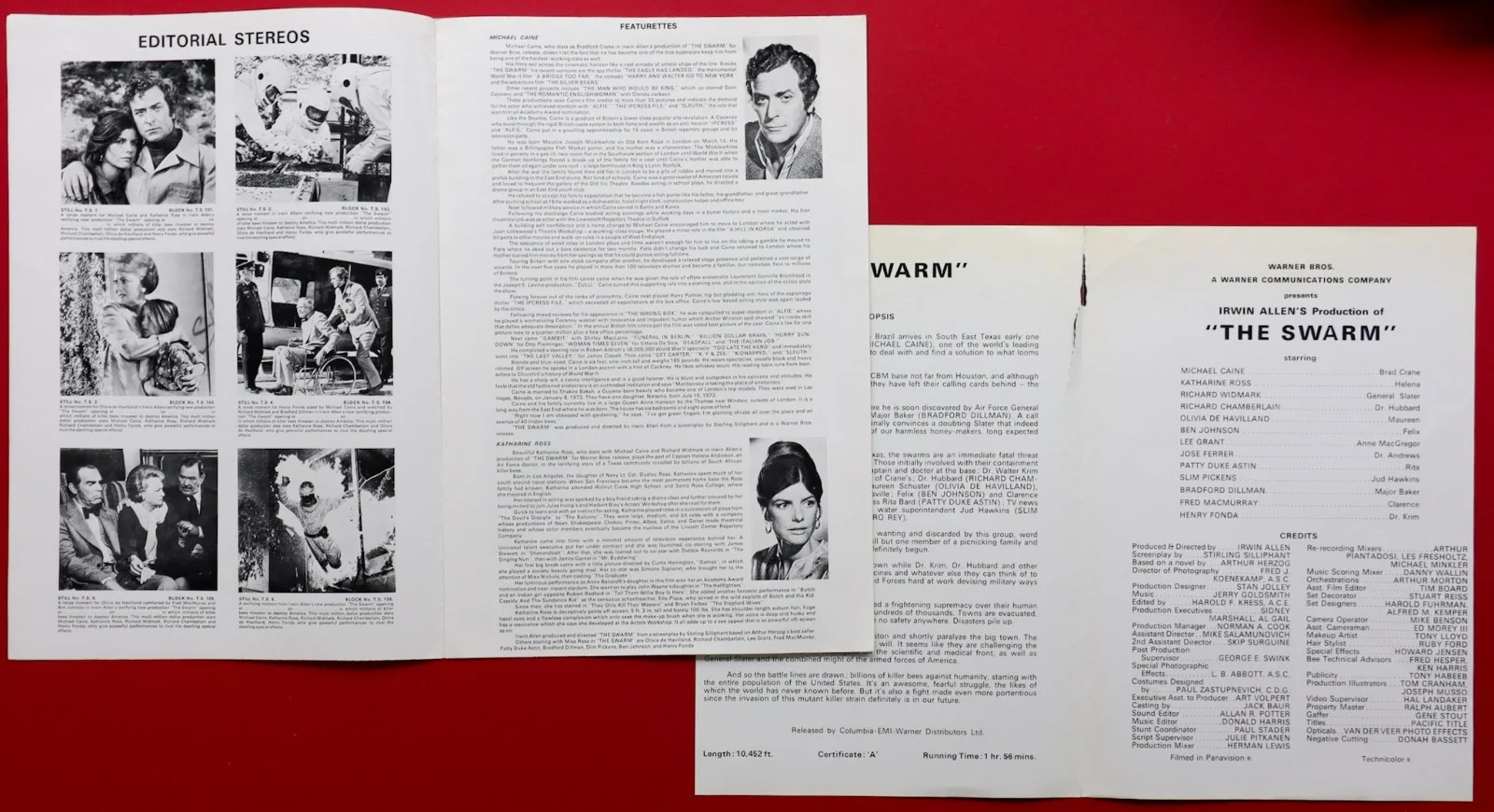 The Swarm ORIGINAL UK Press Book + Synopsis Michael Caine Irwin Allen 1978, изображение 2