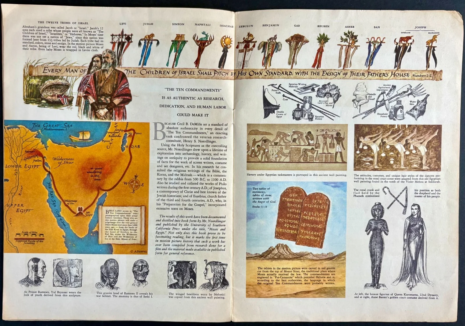 Ten Commandments ORIGINAL Film Brochure Charlton Heston Yul Brynner DeMille 1956, image 4