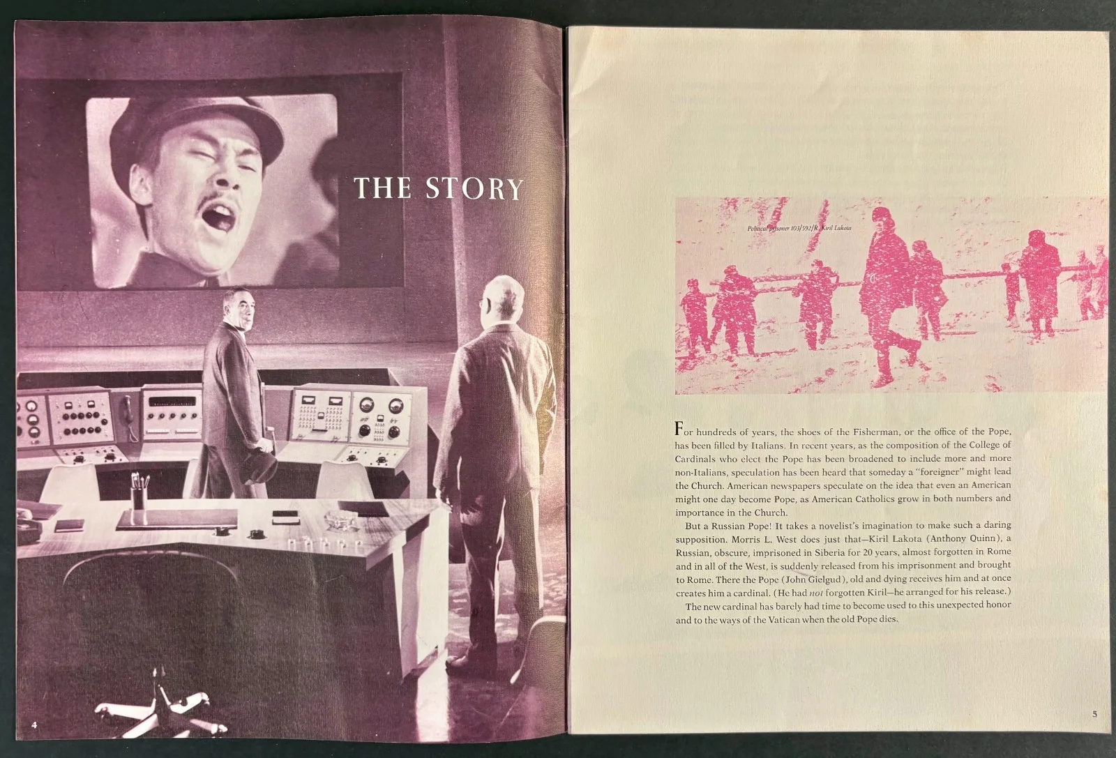 Shoes of the Fisherman ORIGINAL Film Brochure Guide Anthony Quinn Olivier 1968, изображение 2