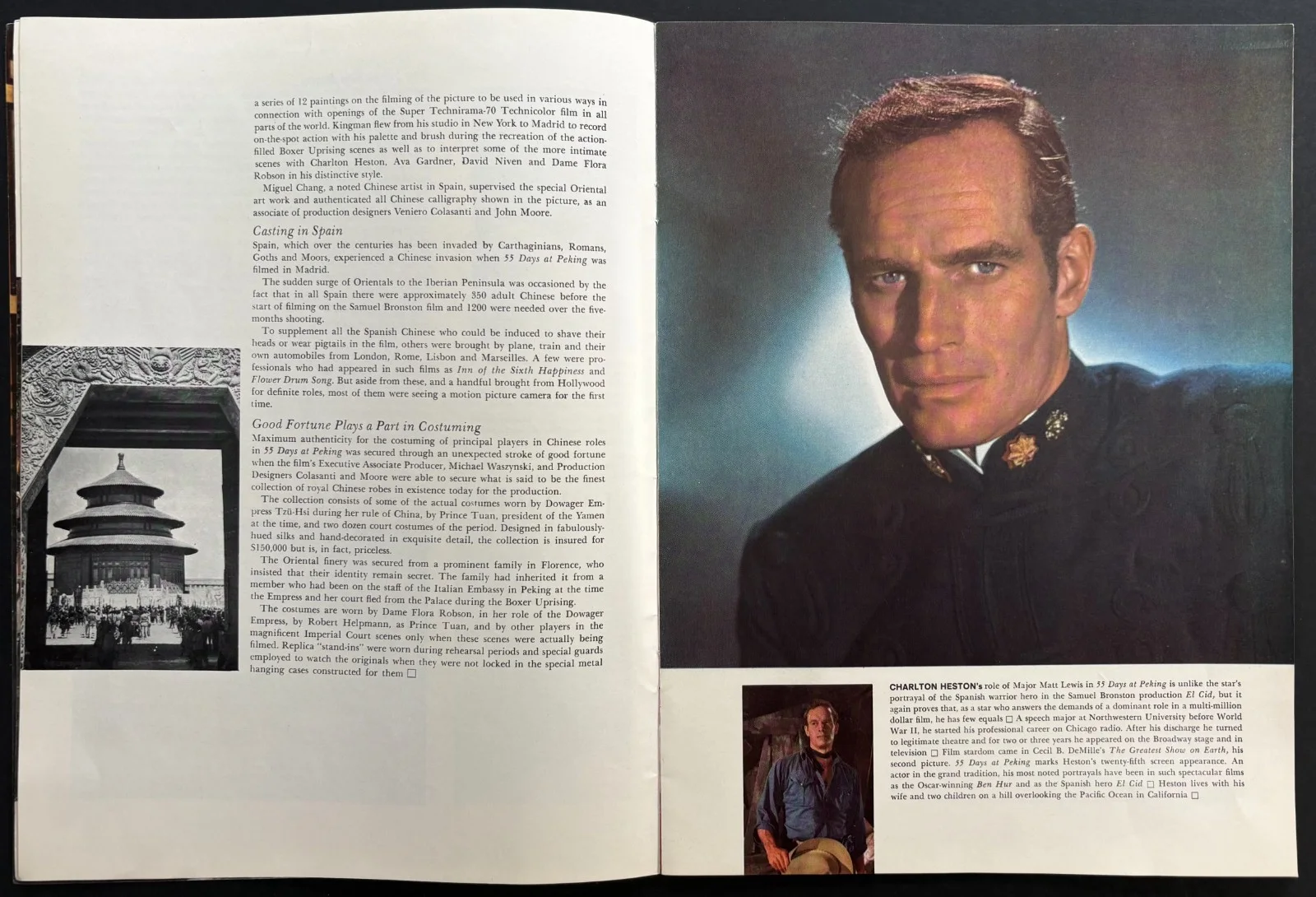 55 Days at Peking ORIGINAL Film Brochure Charlton Heston Ava Gardner Niven 1963, изображение 3