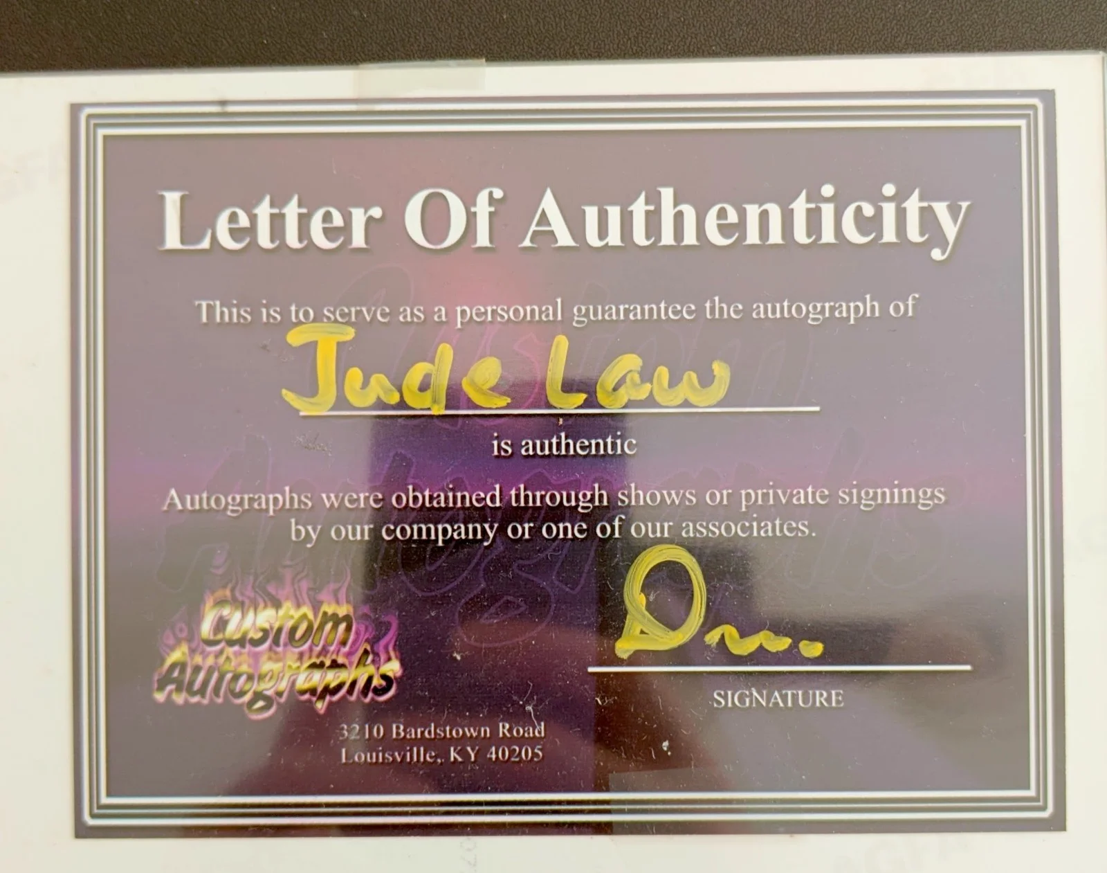 Jude Law — Autographed Jude Law Photo 8 x 10 with COA, изображение 2