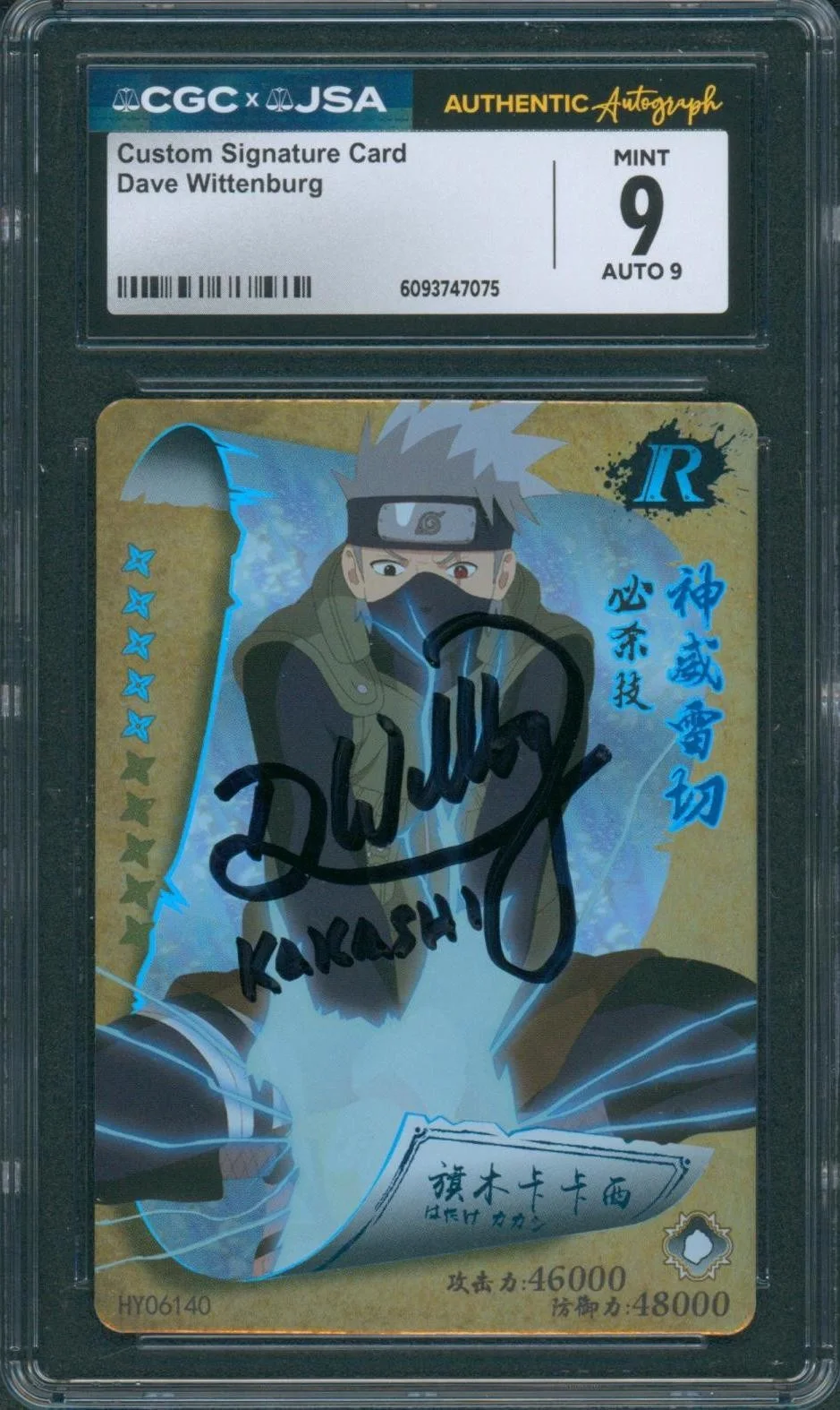 Dave Wittenberg — Dave Wittenberg Signed Card Kakashi Naruto Autograph Mint 9 CGC x JSA SLAB