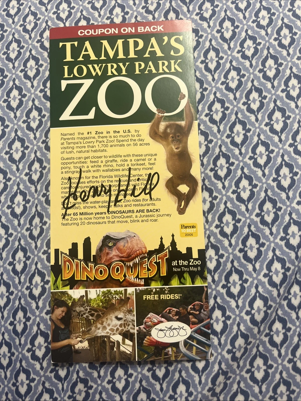 Henry Hill — Henry Hill "Goodfellas Movie" Signed Tampa Zoo Flyer Cool Auto JSA# Sticker, image 2