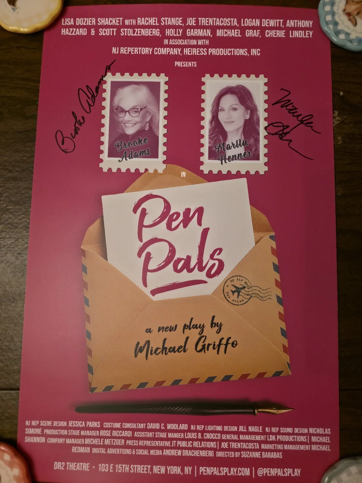 Pen Pals Broadway Poster Autographed Brooke Adams & Marilu Henner & Tote, изображение 2