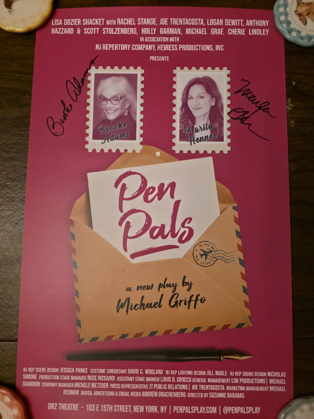 Pen Pals Broadway Poster Autographed Brooke Adams & Marilu Henner & Tote, изображение 3