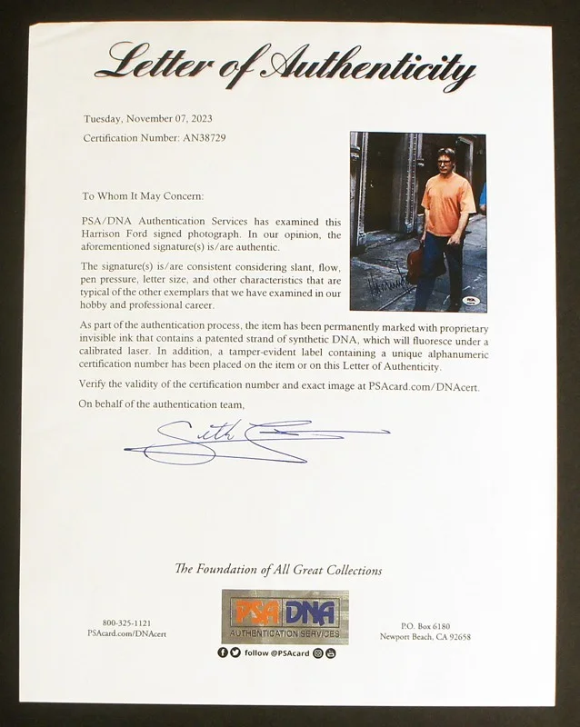 Harrison Ford — HARRISON FORD SIGNED 8x10 Photo with PSA Letter - Nicest Ford Autograph on Ebay!, изображение 5