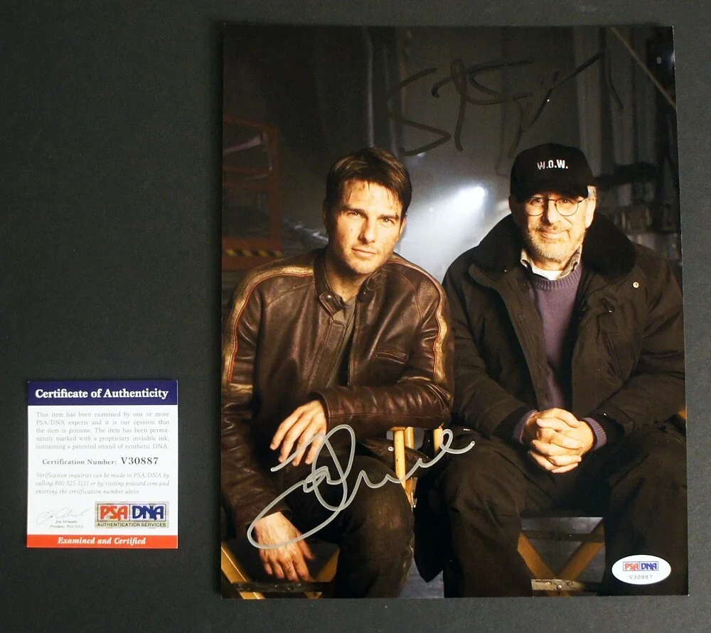 Tom Cruise and Steven Spielberg — *PSA/DNA* TOM CRUISE & STEVEN SPIELBERG Double-Signed War of the Worlds Photo!