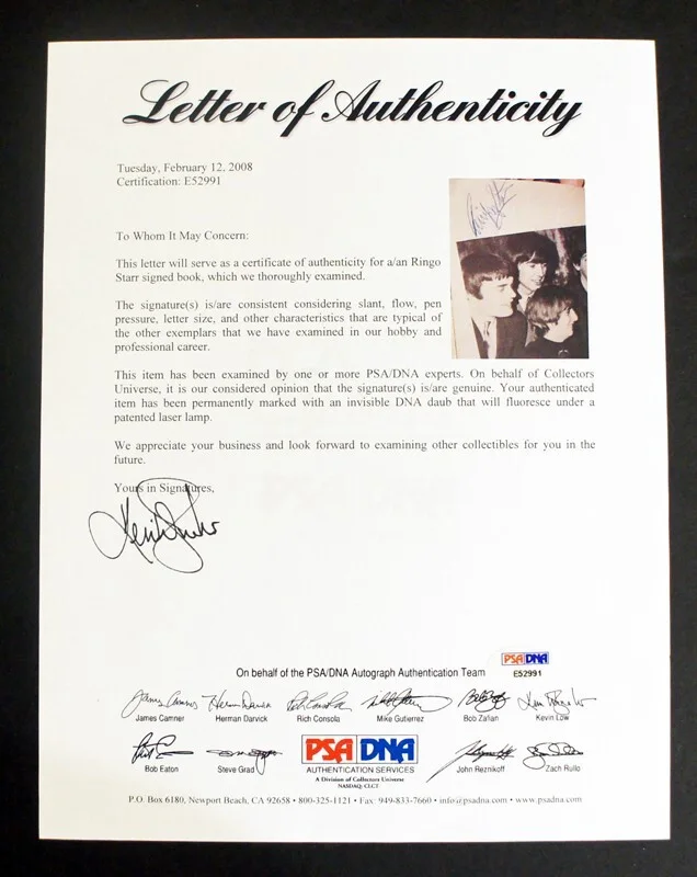 RINGO STARR SIGNED PSA/DNA - Full Name Autograph! - Beatles Down Under, 1982, image 4