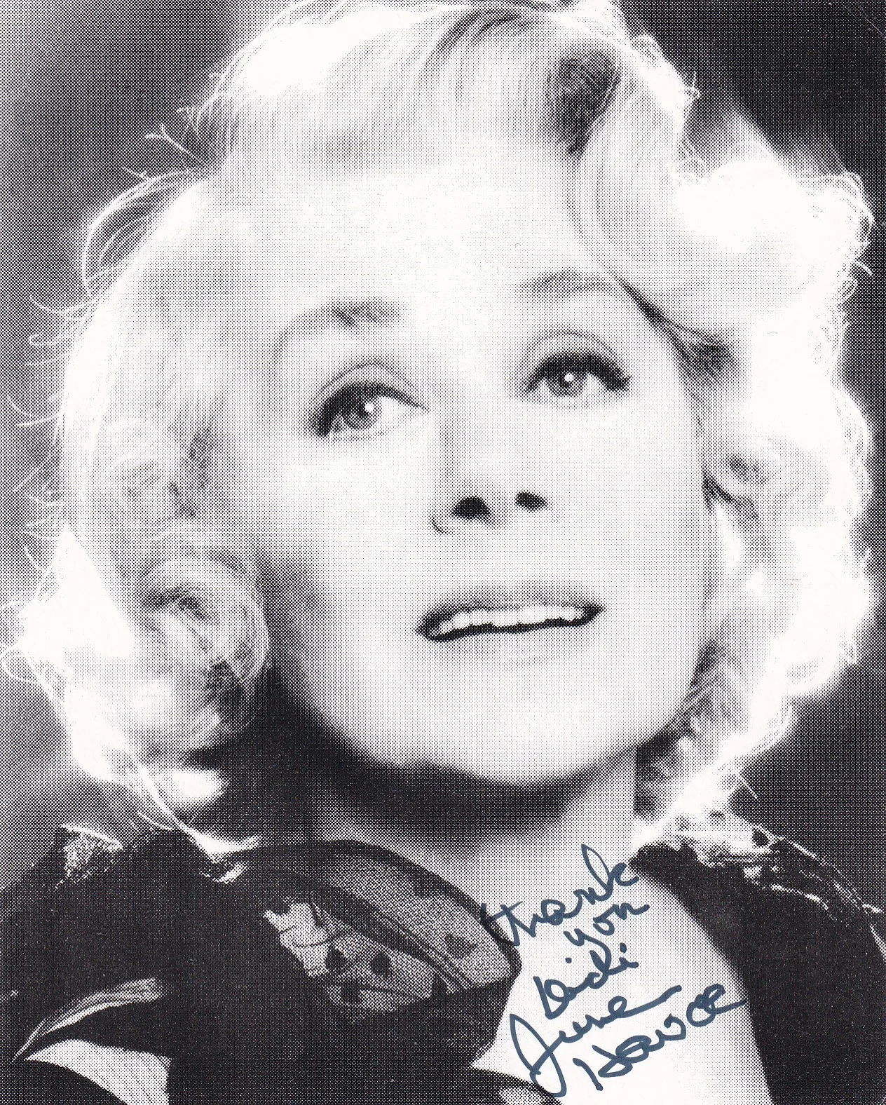 JUNE HAVOC — JUNE HAVOC . Autograph . Hand signed . 4-5 Inch . Very good condition .