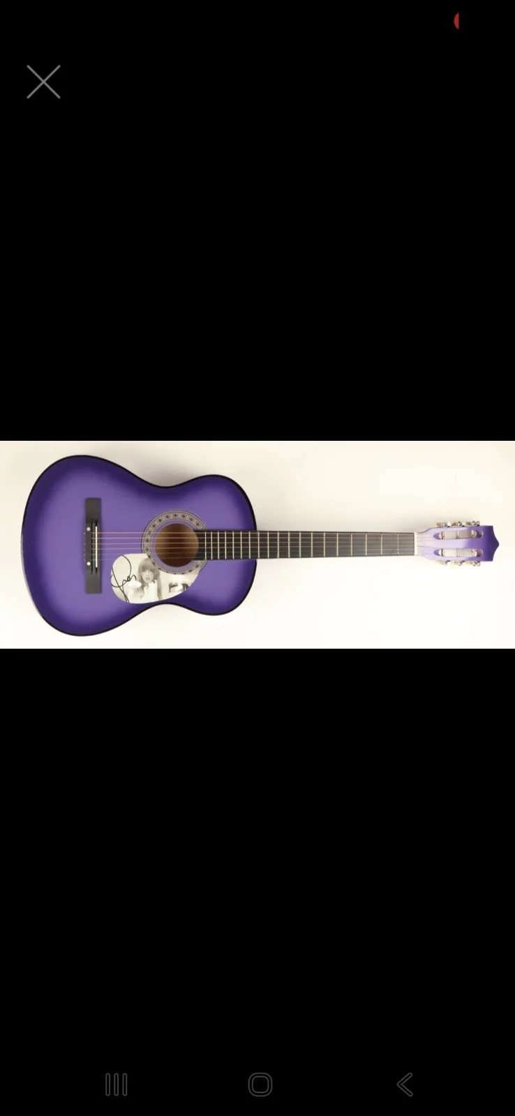 Purple Acoustic Guitar Autographed AV51685 Authenticated, image 2