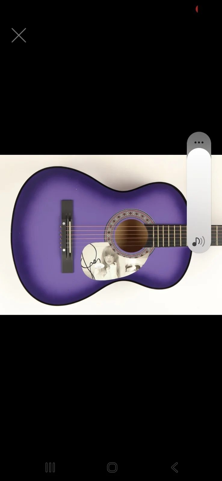 Purple Acoustic Guitar Autographed AV51685 Authenticated, image 3