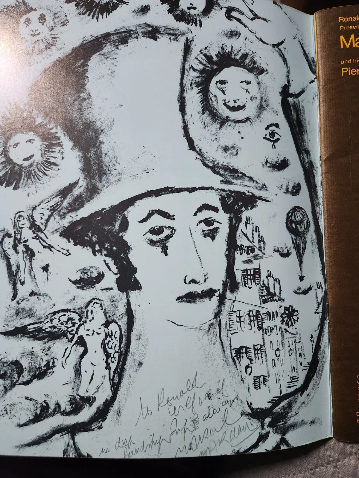 Marcel Marceau — 1974 Marcel Marceau Tour Program SIGNED & Inscribed Inside - Good Condition-Rare, image 2