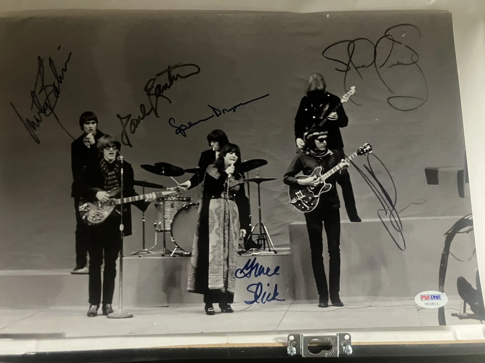 JEFFERSON AIRPLANE SIGNED PHOTO X6 GRACE JORMA MARTY PAUL JACK SPENCER PSA RARE, изображение 2