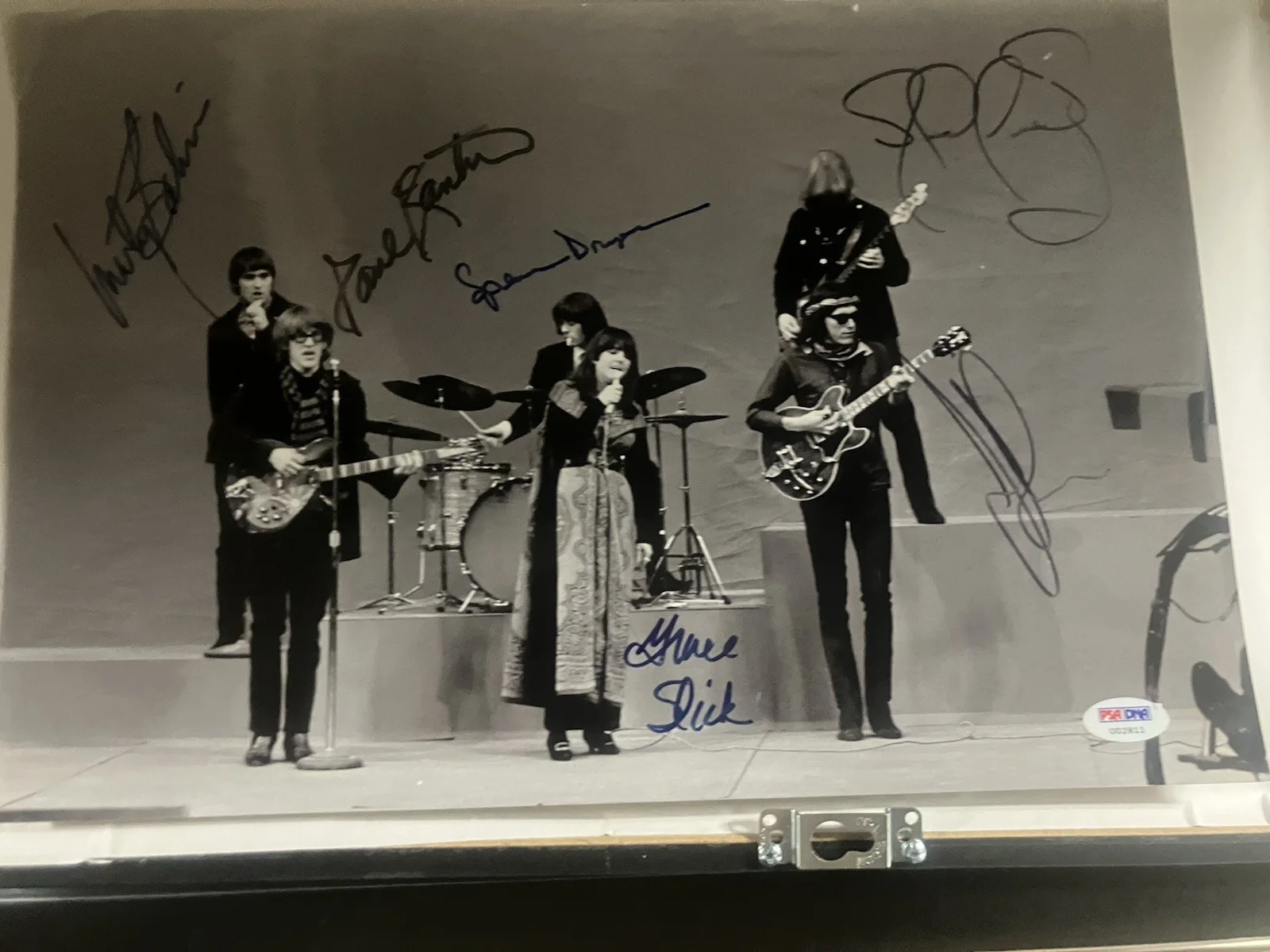 JEFFERSON AIRPLANE SIGNED PHOTO X6 GRACE JORMA MARTY PAUL JACK SPENCER PSA RARE, изображение 3