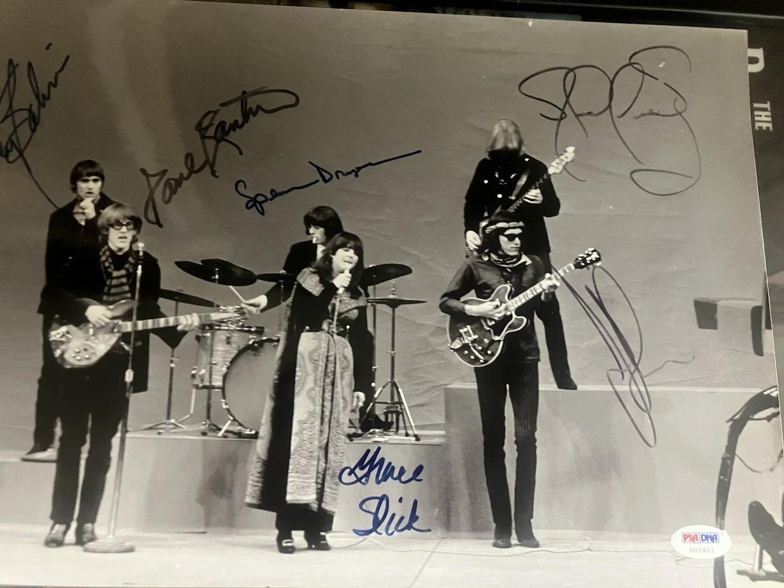 JEFFERSON AIRPLANE SIGNED PHOTO X6 GRACE JORMA MARTY PAUL JACK SPENCER PSA RARE, изображение 5
