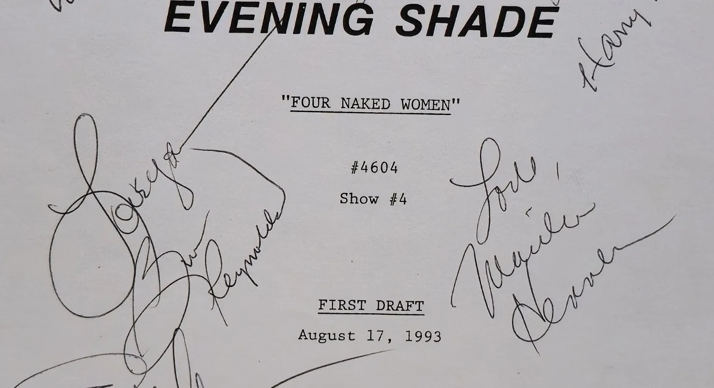 Burt Reynolds, Marilu Henner, Ossie Davis, Elizabeth Ashley — Evening Shade Cast Signed TV Script, Burt Reynolds, Marilu Henner, Ossie Davis, image 4