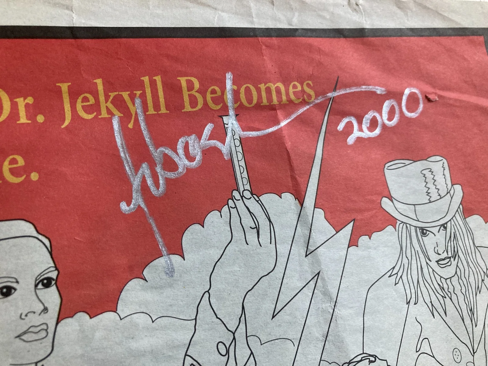 Sebastian Bach — Sebastian Bach Signed Autographed Jekyll & Hyde 11x14 McDonalds Placemat JG COA, изображение 2