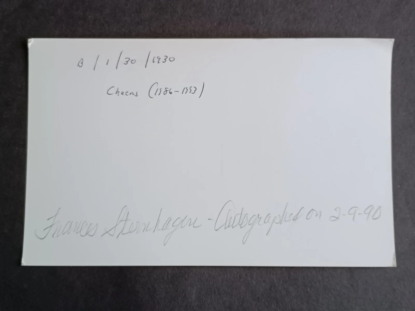 Frances Sternhagen (d. 2023) Signed 3.5" x 5.75" Card-Cheers, ER, Sex & the City, изображение 3