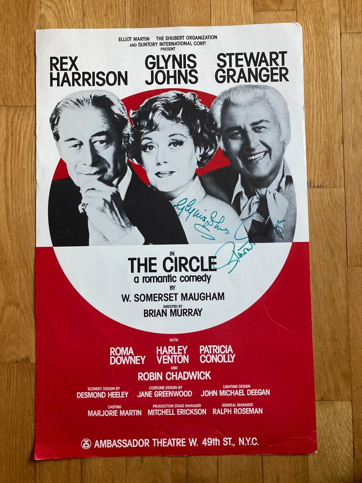 Glynis Johns, Stewart Granger — Glynis Johns Stewart Granger Signed Autographed The Circle 22x14 Lobby Card