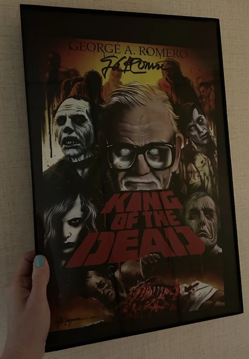 George A. Romero — George A. Romero Signed king of the dead poster mad monster party 2016