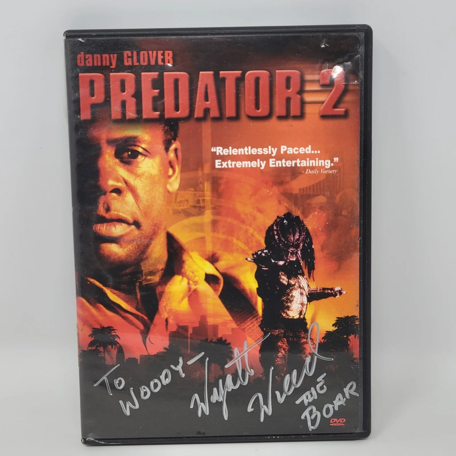 Wyatt Weed — Wyatt Weed Signed Autographed Predator 2 DVD Movie Cover Art and Disc Auto Nice!, image 2
