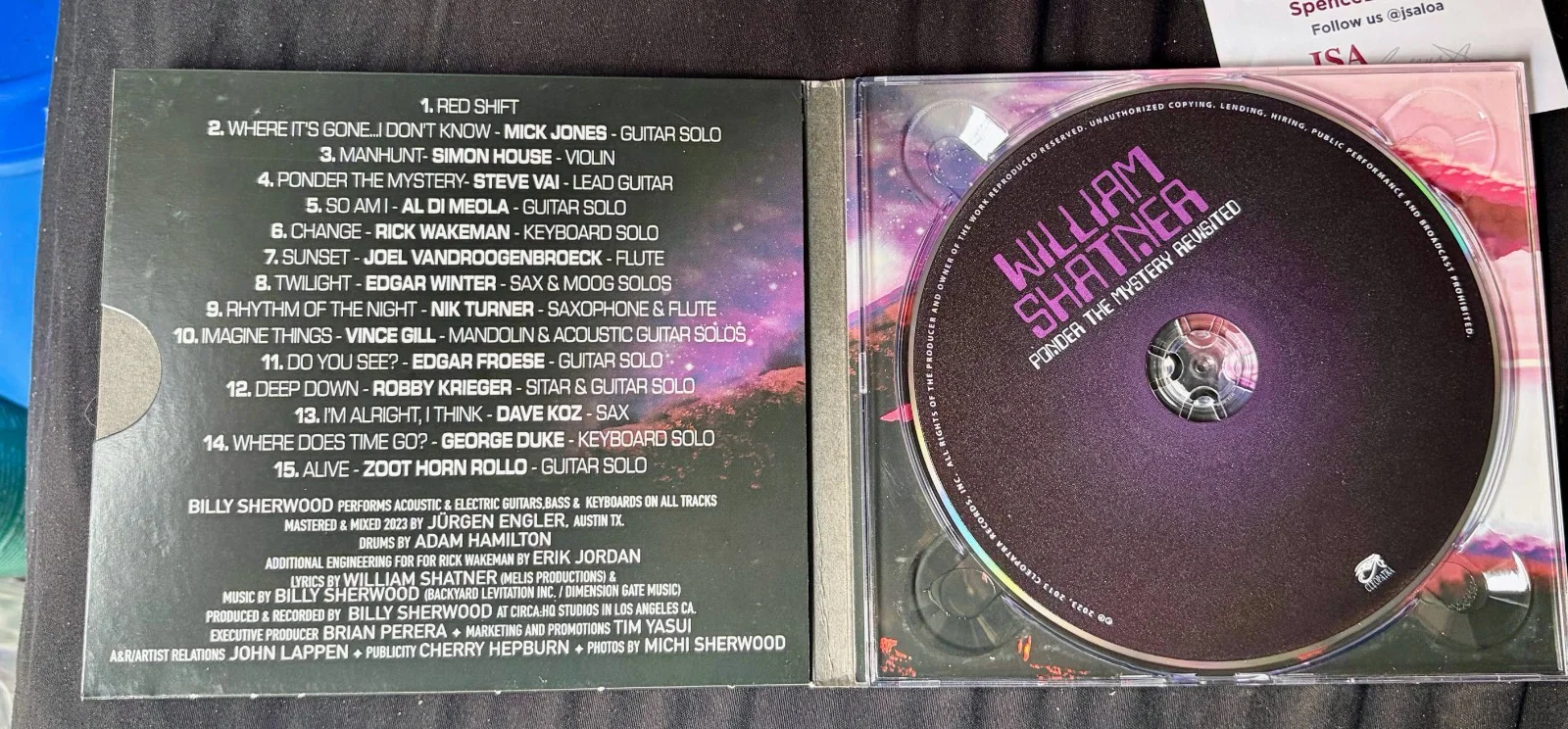 William Shatner Ponder The Mystery Revisited Signed CD - JSA AUTHENTICATED, image 4
