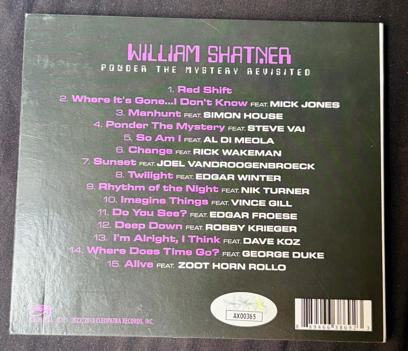 William Shatner Ponder The Mystery Revisited Signed CD - JSA AUTHENTICATED, image 5