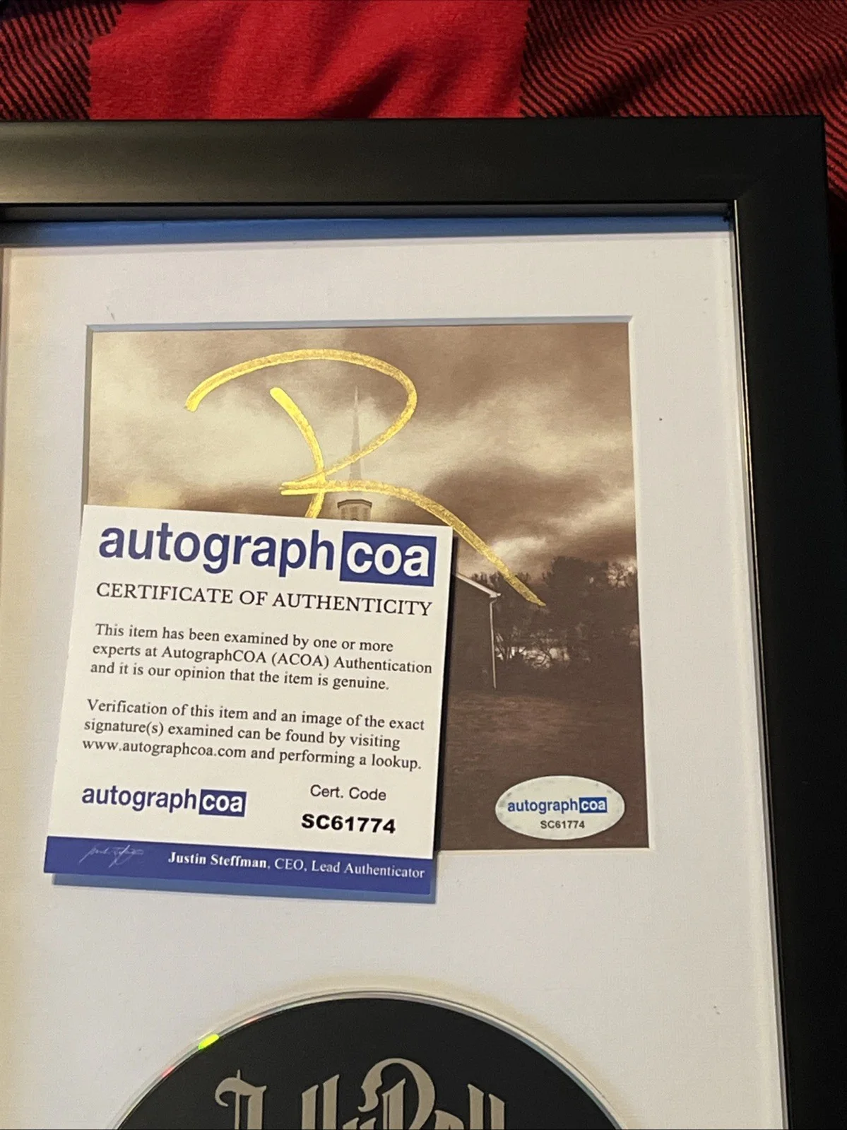 JELLY ROLL SIGNED AUTOGRAPH FRAMED CD DISPLAY ACOA COA WHITSITT CHAPEL ALBUM, image 2