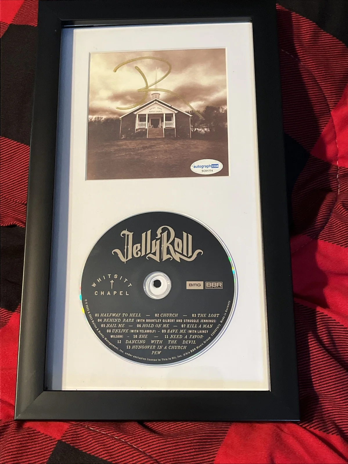 JELLY ROLL SIGNED AUTOGRAPH FRAMED CD DISPLAY ACOA COA WHITSITT CHAPEL ALBUM, image 5