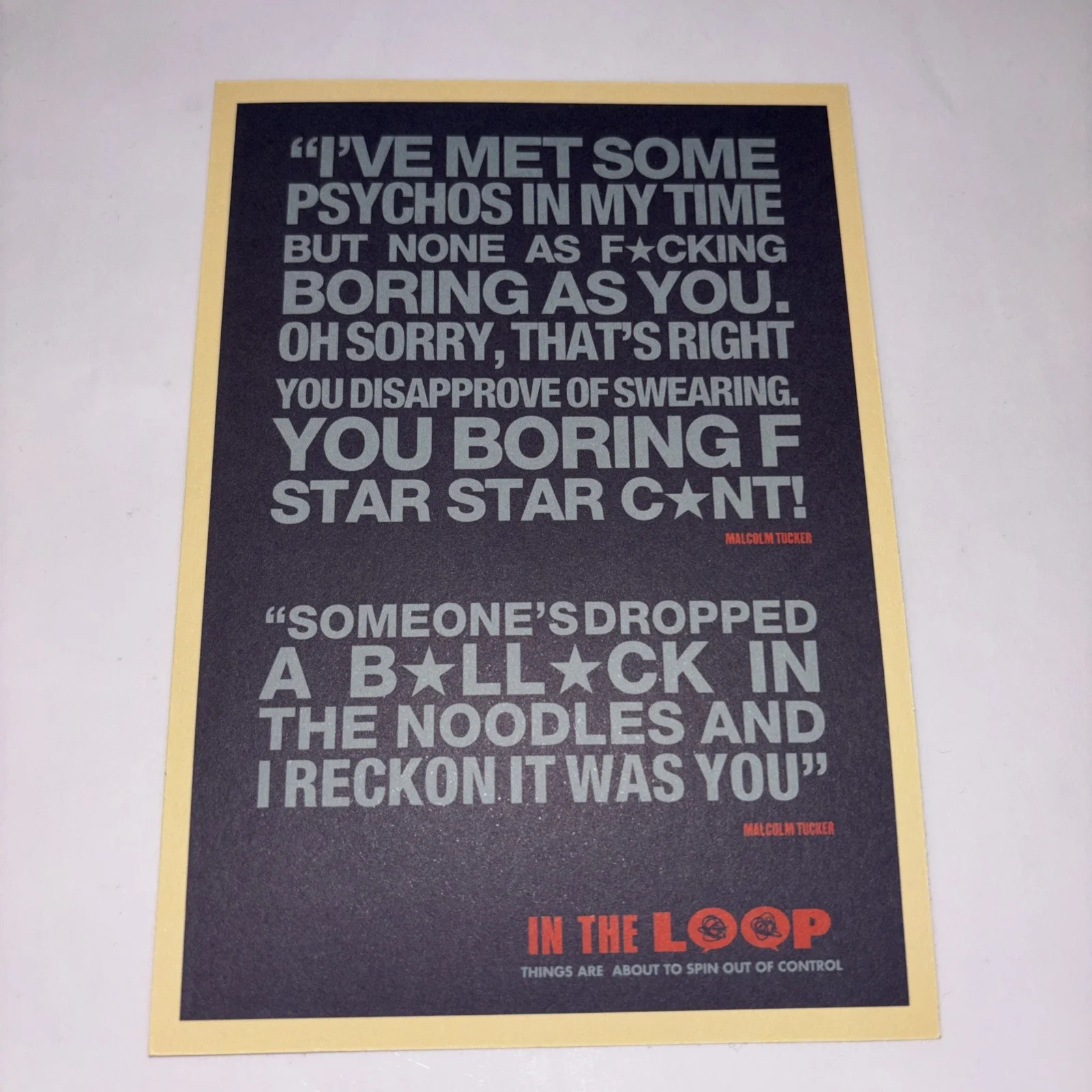 IN THE LOOP Film 6 X 4.5 Inch Approx Promotional Cards, изображение 5