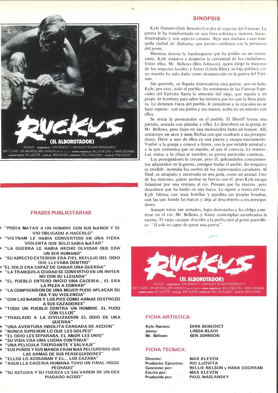 RUCKUS (1) / ORIGINAL SPANISH PRESS SHEET, image 2