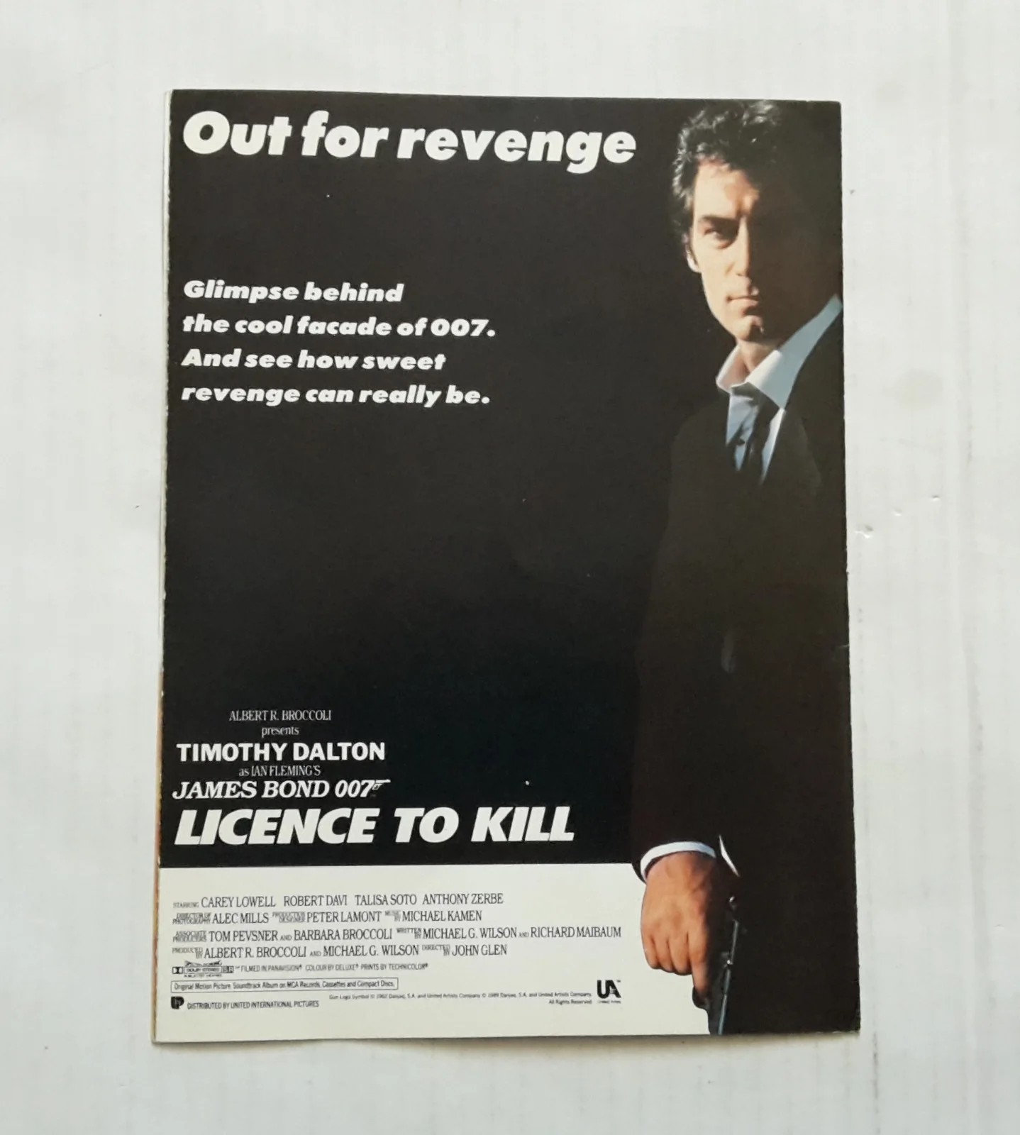 LICENCE TO KILL James Bond 007 ORIGINAL LEAFLET,/FLYER, image 3