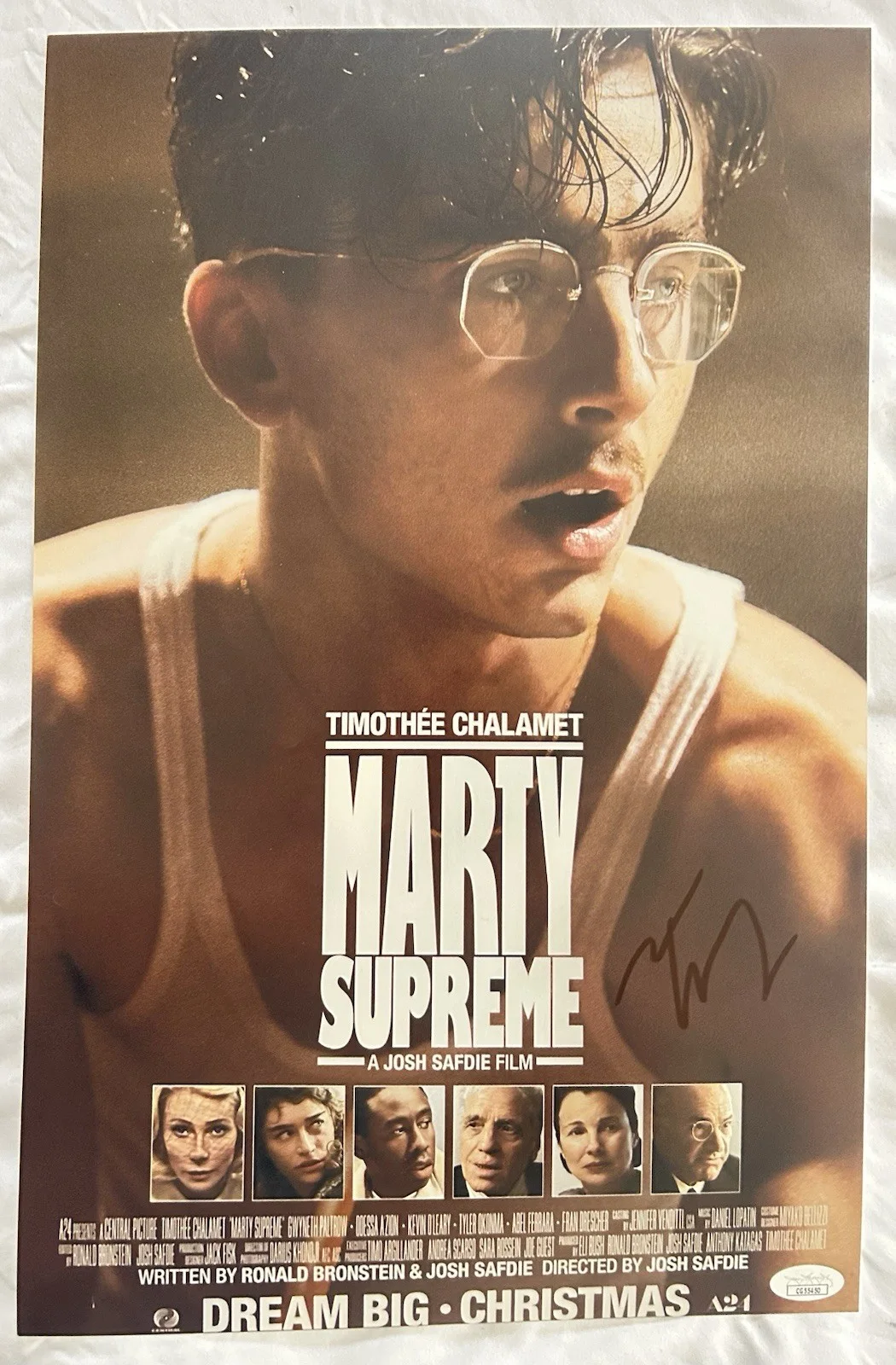 Timothee Chalamet — Timothee Chalamet Signed Marty Supreme 12x18 Poster Autographed JSA COA, image 2