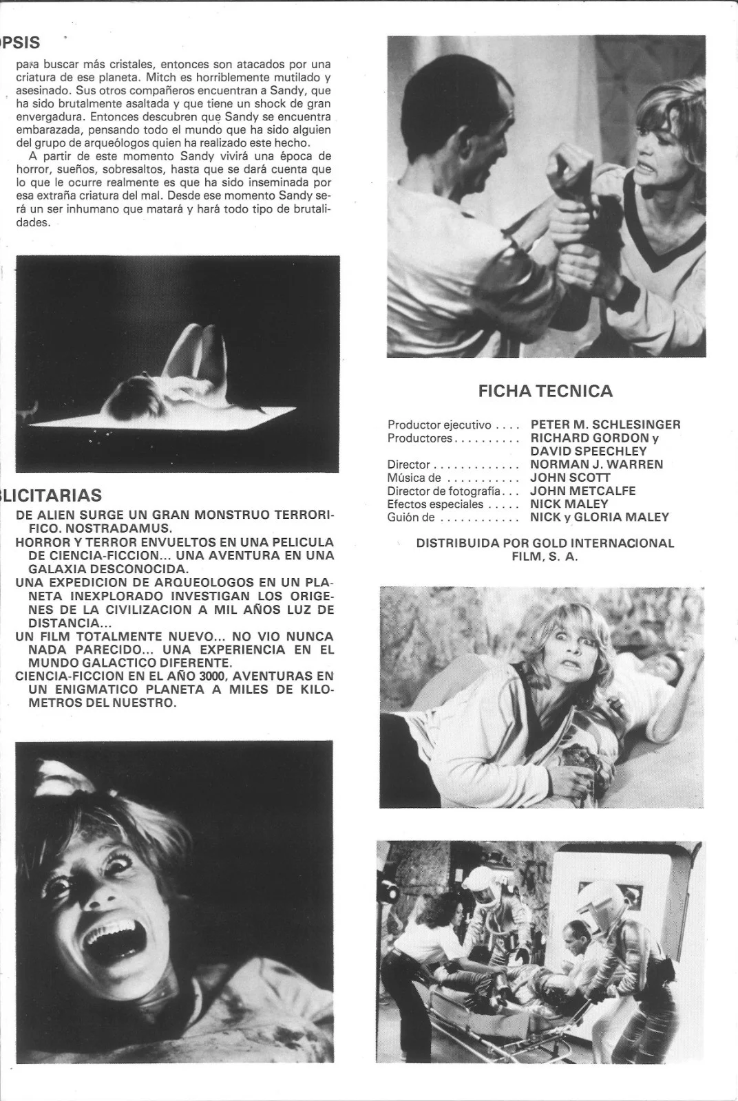 INSEMINOID (1) / ORIGINAL SPANISH PRESS SHEET, image 3