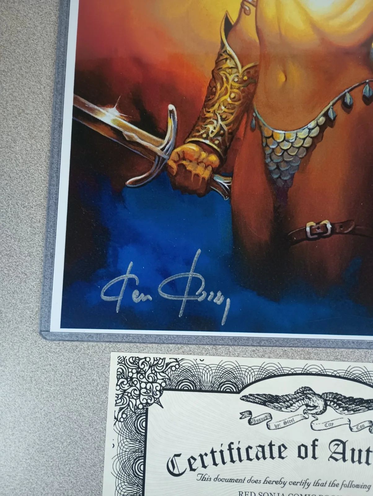Ken Kelly — Red Sonja "She-Devil With A Sword" Ken Kelly Signed 11x17in Print w/ COA!, изображение 2