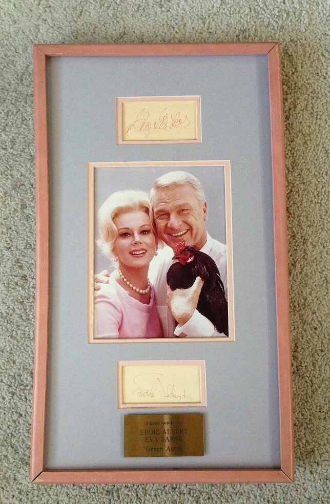 Eddie Albert and Eva Gabor — EDDIE ALBERT & EVA GABOR Signed Autograph Framed Photo GREEN ACRES w/Certificate