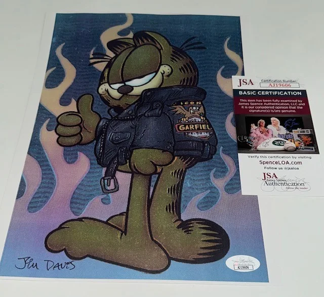 Jim Davis — Jim Davis Garfield Autographed Item (JSA), image 3