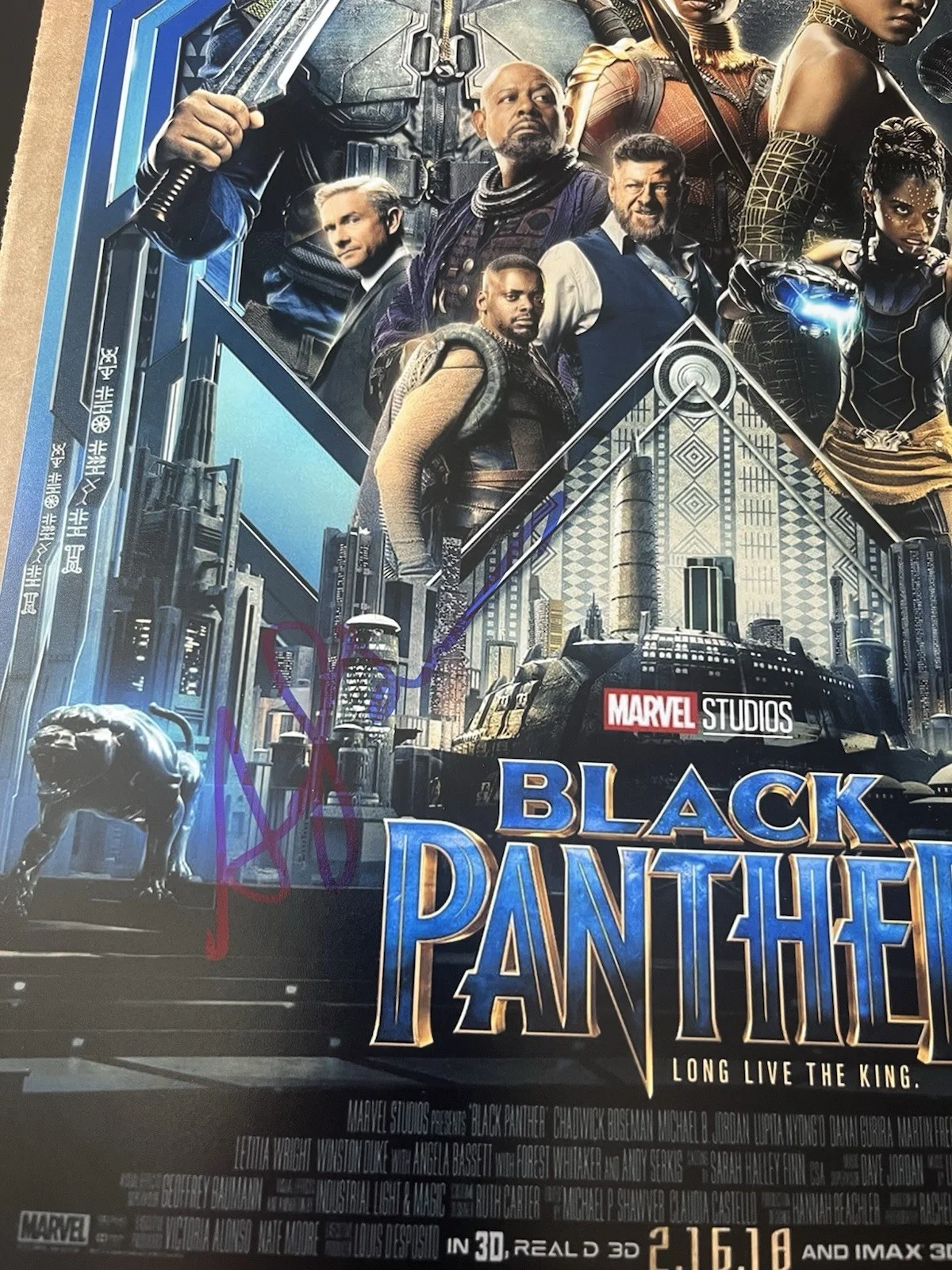 Andy Serkis — Signed Andy Serkis Autographed Black Panther 11x17 Poster Photo Beckett BAS COA, image 2