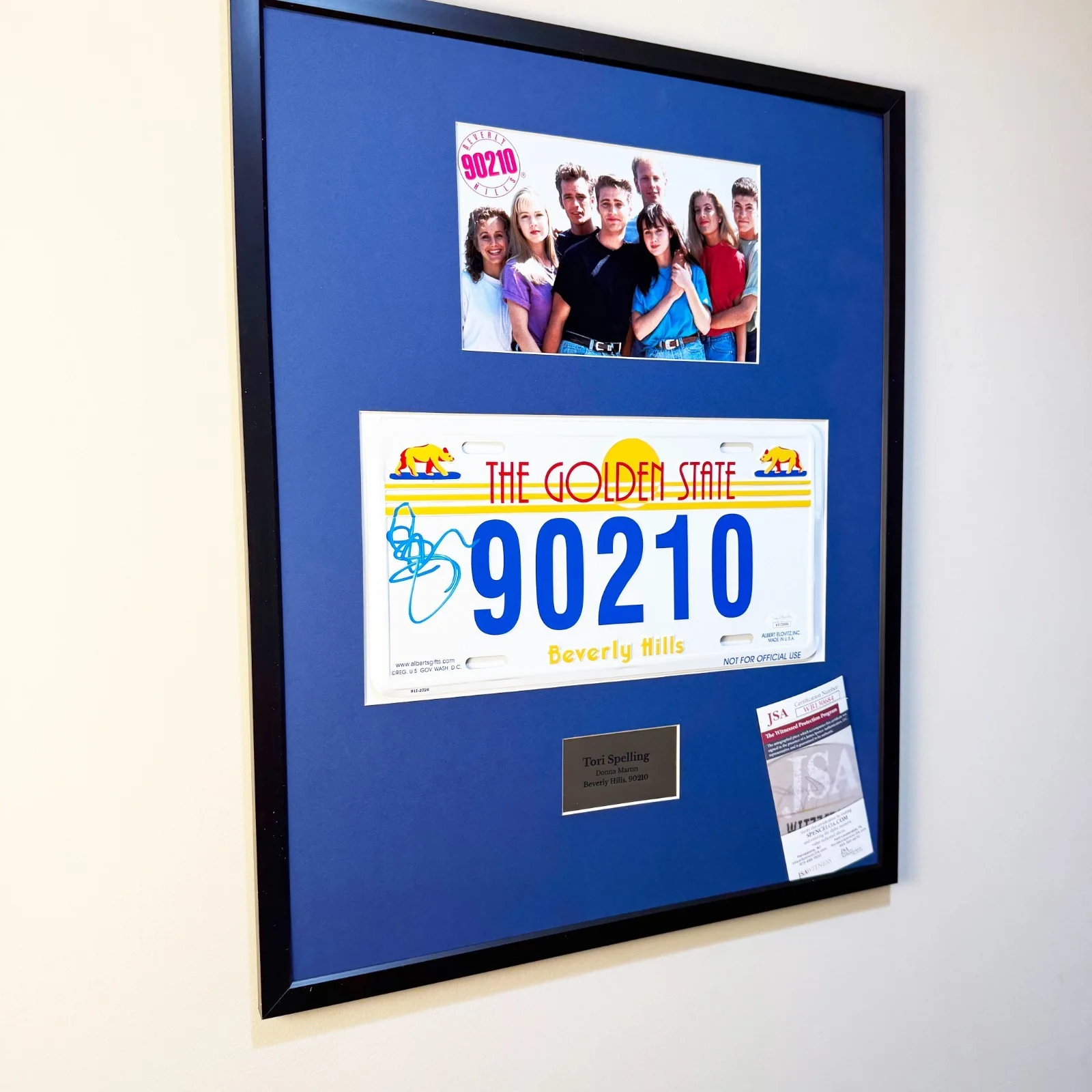 Tori Spelling — Tori Spelling Signed 90210 License Plate – JSA Witness COA – Framed 21x17, изображение 4