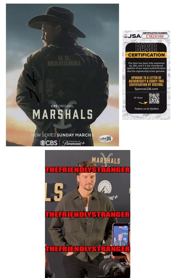 Luke Grimes — Luke Grimes signed "MARSHALS" 8x10 Photo YELLOWSTONE SEXY Kayce Dutton JSA COA