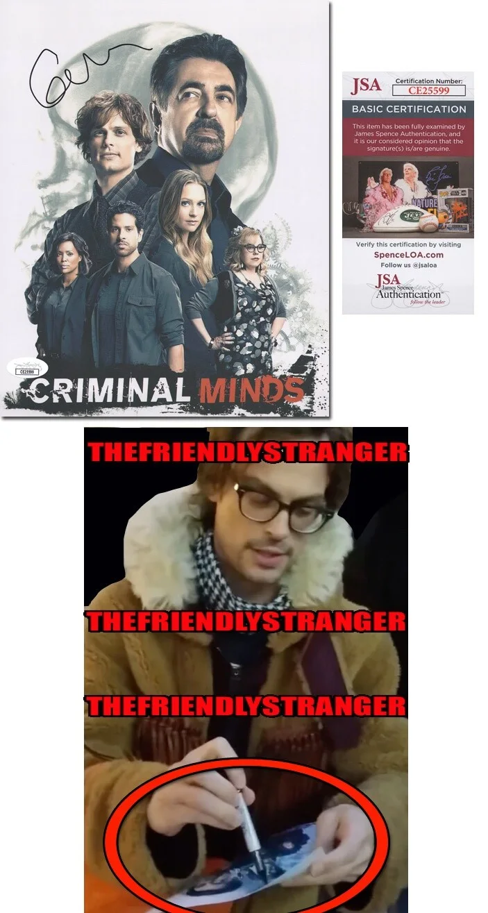 Matthew Gray Gubler — Matthew Gray Gubler signed "CRIMINAL MINDS" 8x10 Photo k EXCT PROOF Reid JSA COA