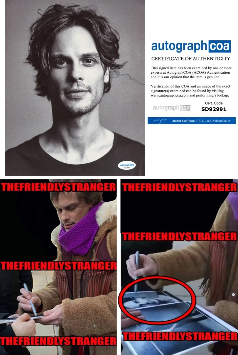 Matthew Gray Gubler — Matthew Gray Gubler signed 8x10 Photo EXACT PROOF c Hot SEXY Criminal Minds ACOA