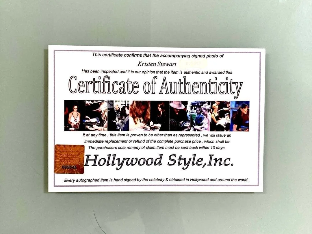 COA — Kristen Stewart Autographed Photo Twilight Signed 254x203mm 10x8in COA, изображение 4