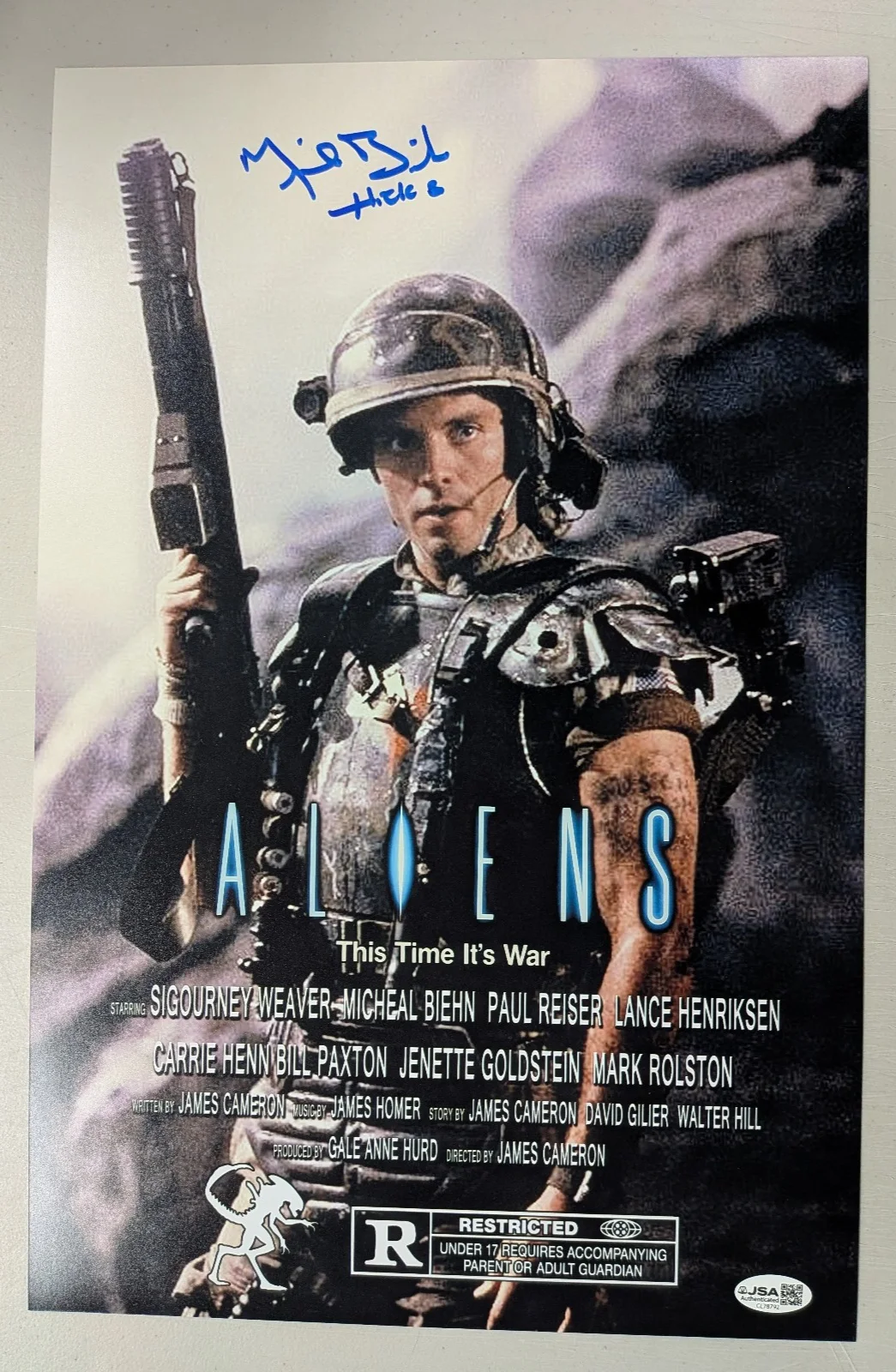 Michael Biehn — MICHAEL BIEHN Signed ALIENS 11x17 Poster Autograph Hicks Inscription JSA COA z