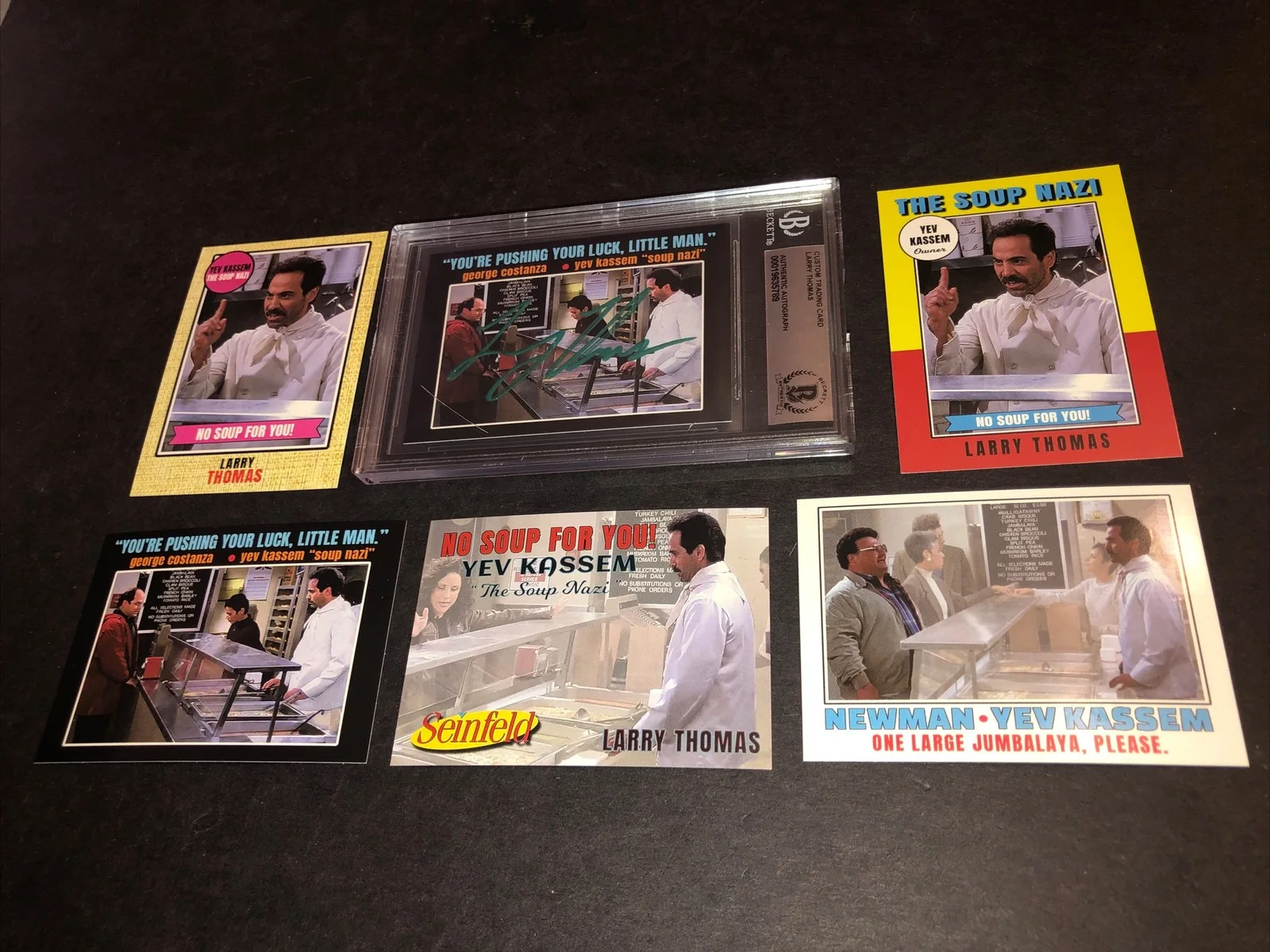LARRY THOMAS — BECKETT AUTOGRAPHED LARRY THOMAS CUSTOM CARD SEINFELD THE SOUP NAZI *FREE* 789, изображение 2