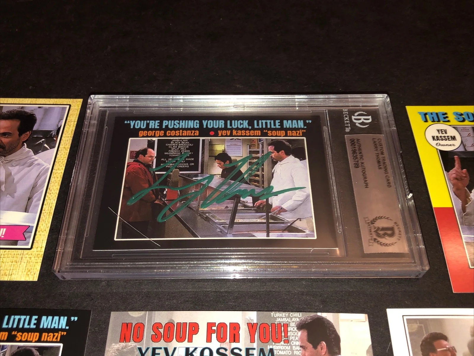 LARRY THOMAS — BECKETT AUTOGRAPHED LARRY THOMAS CUSTOM CARD SEINFELD THE SOUP NAZI *FREE* 789, изображение 3