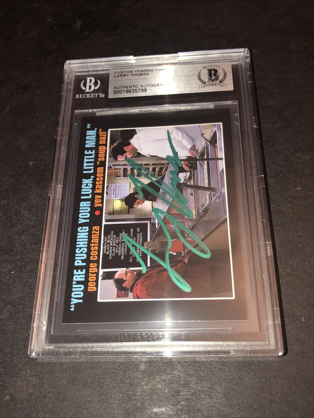 LARRY THOMAS — BECKETT AUTOGRAPHED LARRY THOMAS CUSTOM CARD SEINFELD THE SOUP NAZI *FREE* 789, изображение 4