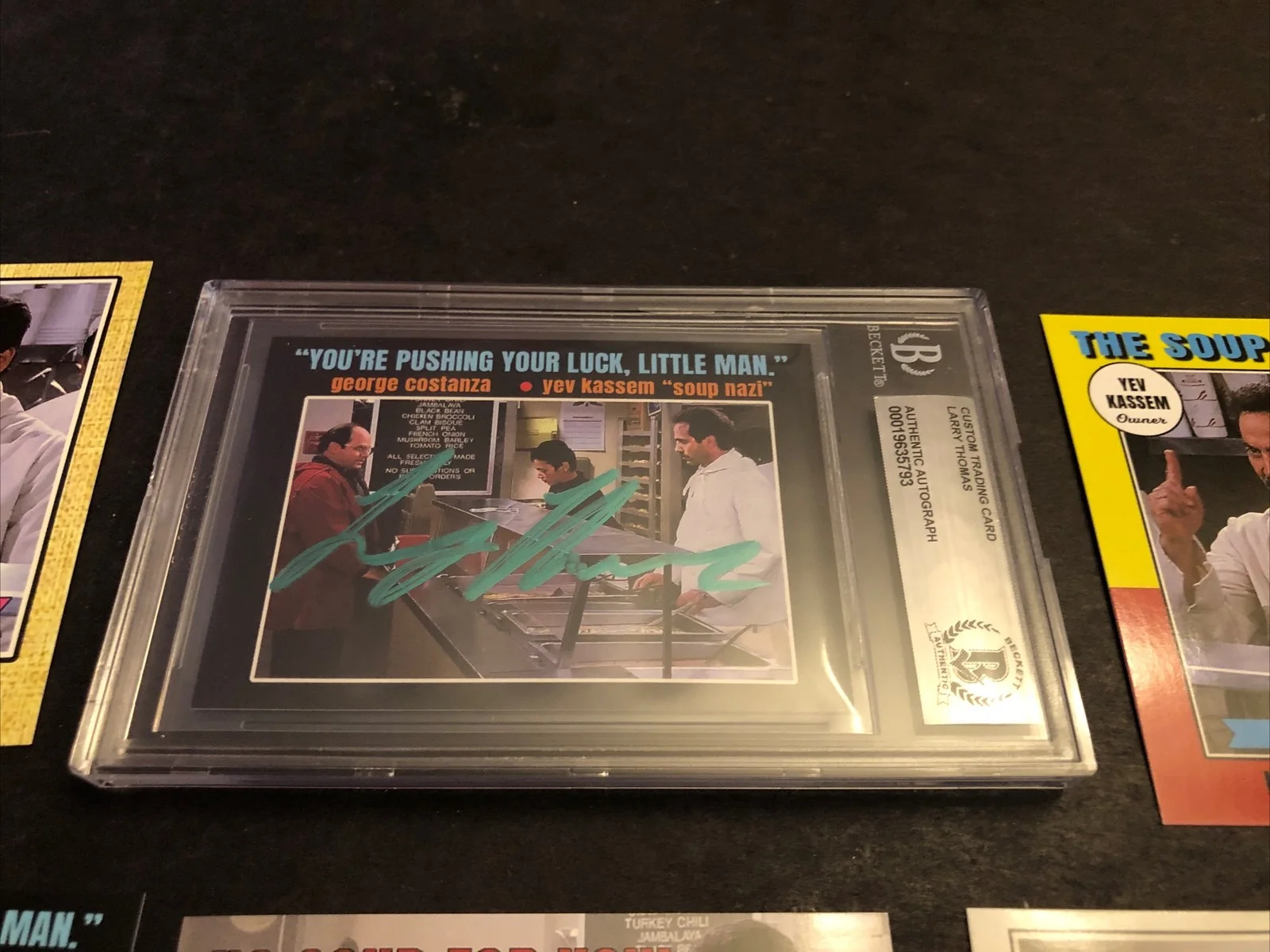 LARRY THOMAS — BECKETT AUTOGRAPHED LARRY THOMAS CUSTOM CARD SEINFELD THE SOUP NAZI *FREE* 793, изображение 2